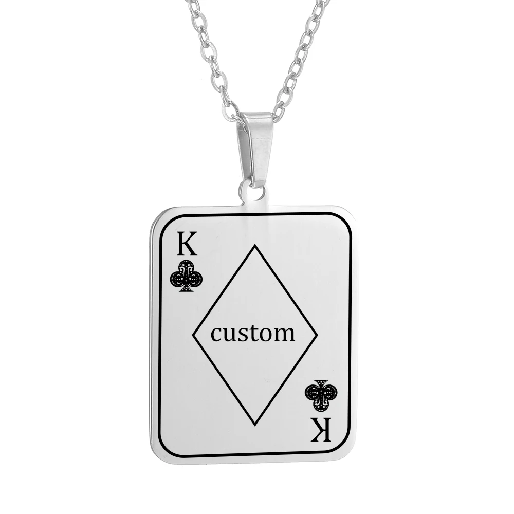 Lucky Ace Of Spades Necklace Personalized Custom Photo Necklaces for Men Stainless Steel King Queen Playing Cards Poker Jewelry
Lucky Ace Of Spades Necklace Personalized Custom Photo Necklaces for Men Stainless Steel King Queen Playing Cards Poker Jewelry