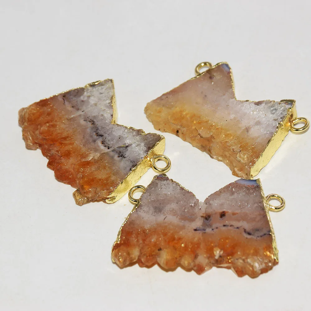 Natural Slice Yellow Stone connector for women jewelry making 2022 gold plating letter M big rectangle raw slab crystal quartz
Natural Slice Yellow Stone connector for women jewelry making 2022 gold plating letter M big rectangle raw slab crystal quartz