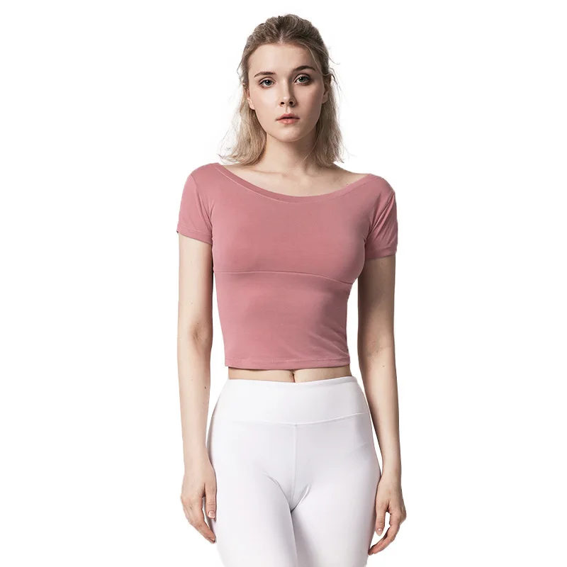 2019 Summer New Modell short-sleeved lady shirt Open back exercise Fitness T-shirt 
2019 Summer New Modell short-sleeved lady shirt Open back exercise Fitness T-shirt