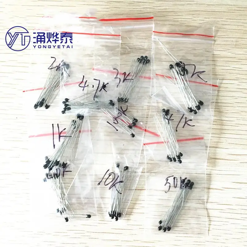 YYT 100pcs=10value*10pcs NTC Thermistor Resistor Kit NTC-MF52AT 1K 2K 3K 4.7K 5K 10K 20K 47K 50K 100K +-5% 3950B
YYT 100pcs=10value*10pcs NTC Thermistor Resistor Kit NTC-MF52AT 1K 2K 3K 4.7K 5K 10K 20K 47K 50K 100K +-5% 3950B