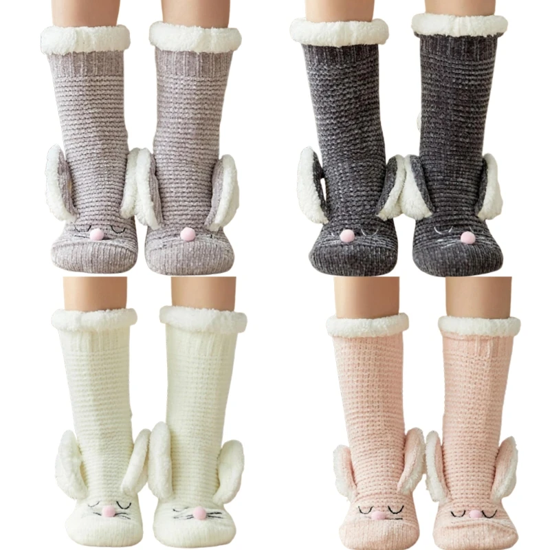 C6UD Womens Winter Fuzzy Slipper Socks with Grippers Cartoon Rabbit Bunny Ears Thicken Fleece Lined Thermal Non-Slip Knit Floor
C6UD Womens Winter Fuzzy Slipper Socks with Grippers Cartoon Rabbit Bunny Ears Thicken Fleece Lined Thermal Non-Slip Knit Floor