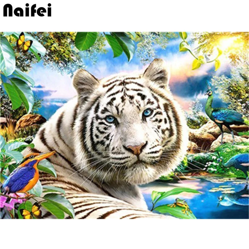 Фото 5D алмазов картина с рисунком животных тигра и полная из квадратных стразов
