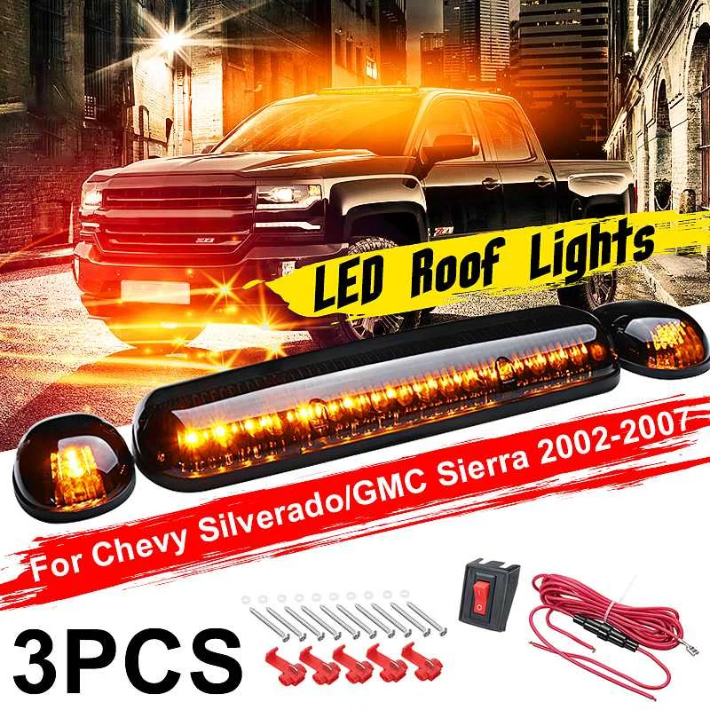 3pcs LED Car Smoke Cab Roof Running Lights Warning Light Amber for Chevy Silverado GMC Sierra
3pcs LED Car Smoke Cab Roof Running Lights Warning Light Amber for Chevy Silverado GMC Sierra