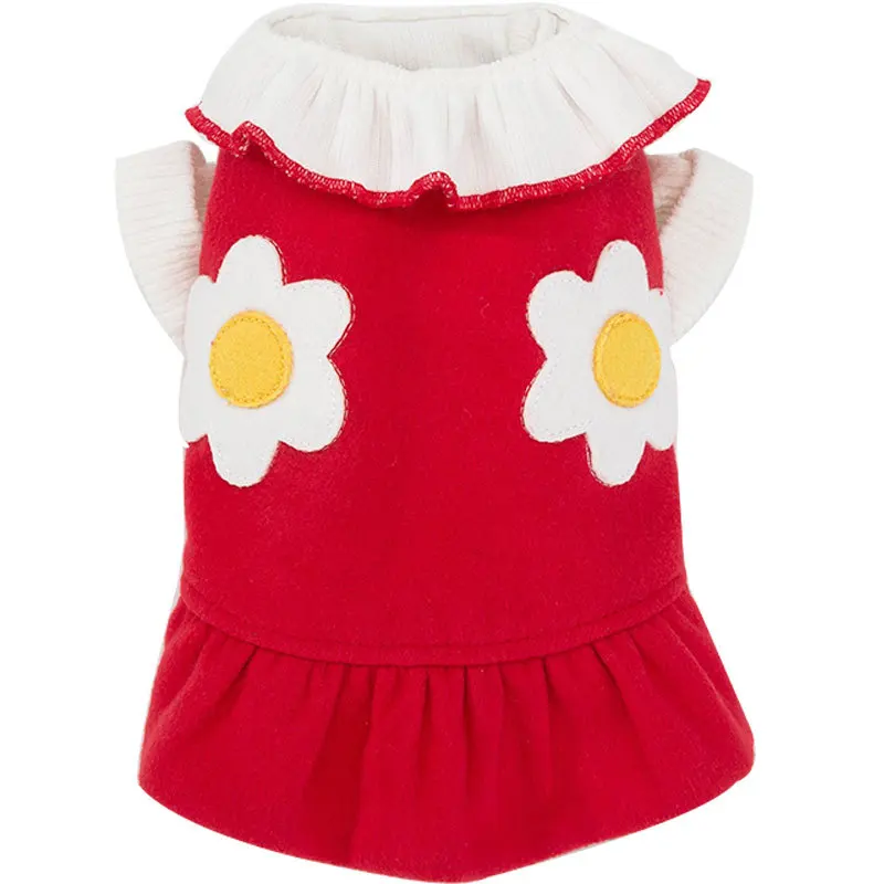 Warm Red Colors Dog Two-Piece Set Dresses with Flower Decoration Dog Coats for Autumn and Winter Pet Skirt for Small Dogs Cat
Warm Red Colors Dog Two-Piece Set Dresses with Flower Decoration Dog Coats for Autumn and Winter Pet Skirt for Small Dogs Cat