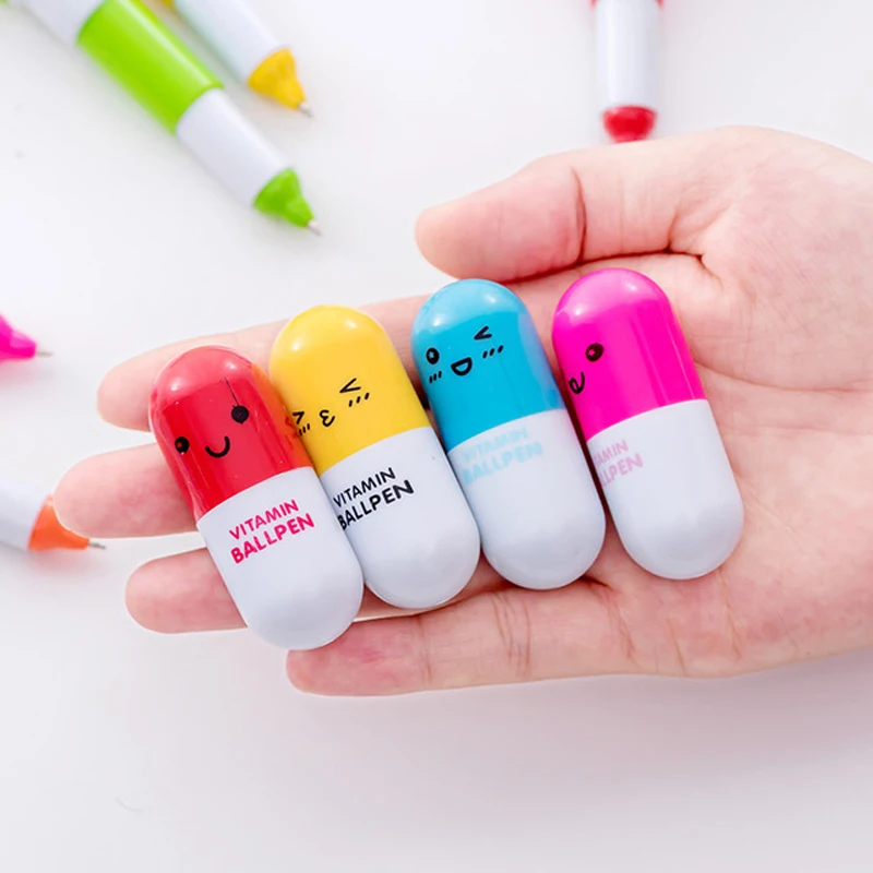 Акция подарок 100 шт/партия мини милые Kawaii креативные капсулы шариковые ручки для