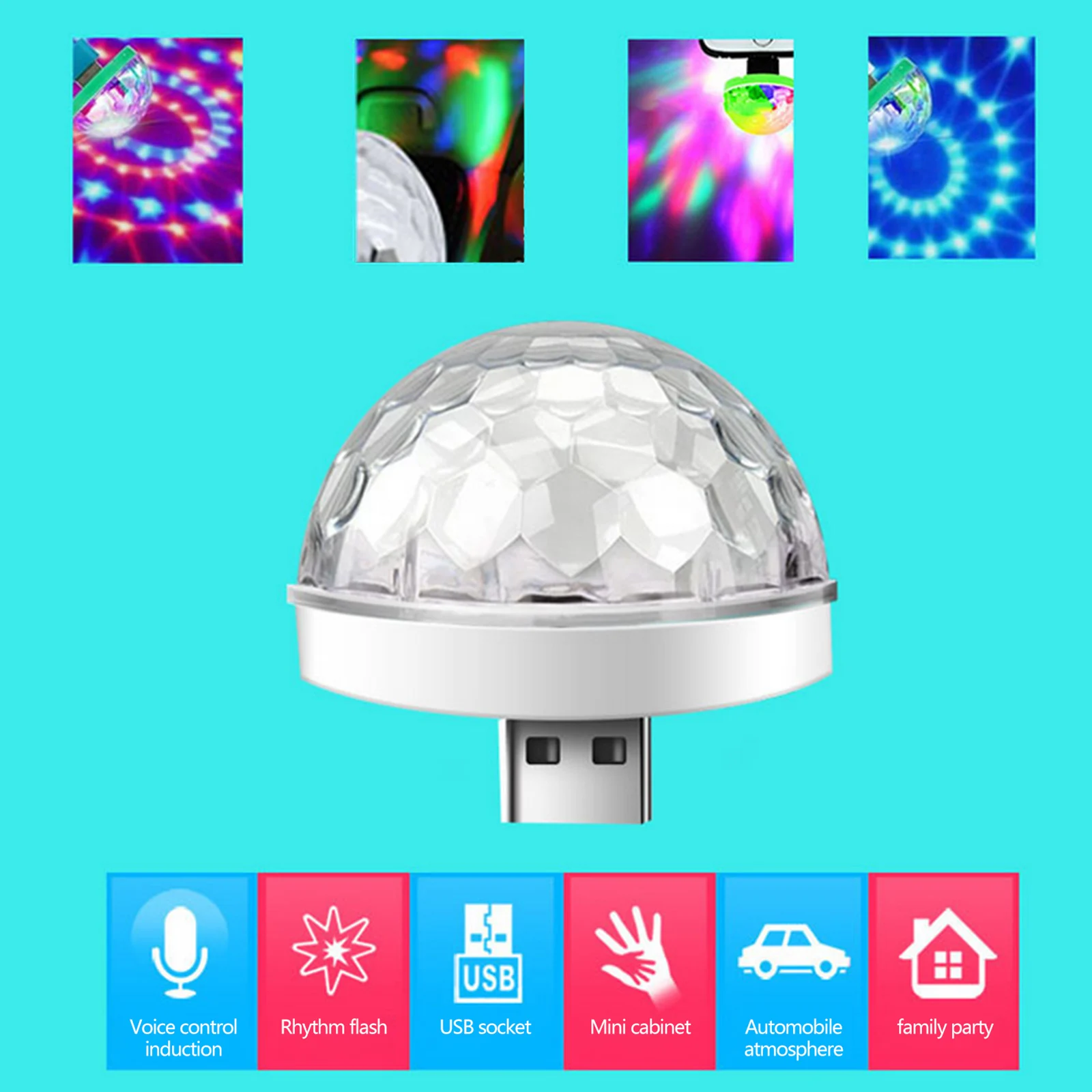 Mini Disco Ball Light, Sound Activated LED Car Atmosphere Stage Lights
Mini Disco Ball Light, Sound Activated LED Car Atmosphere Stage Lights