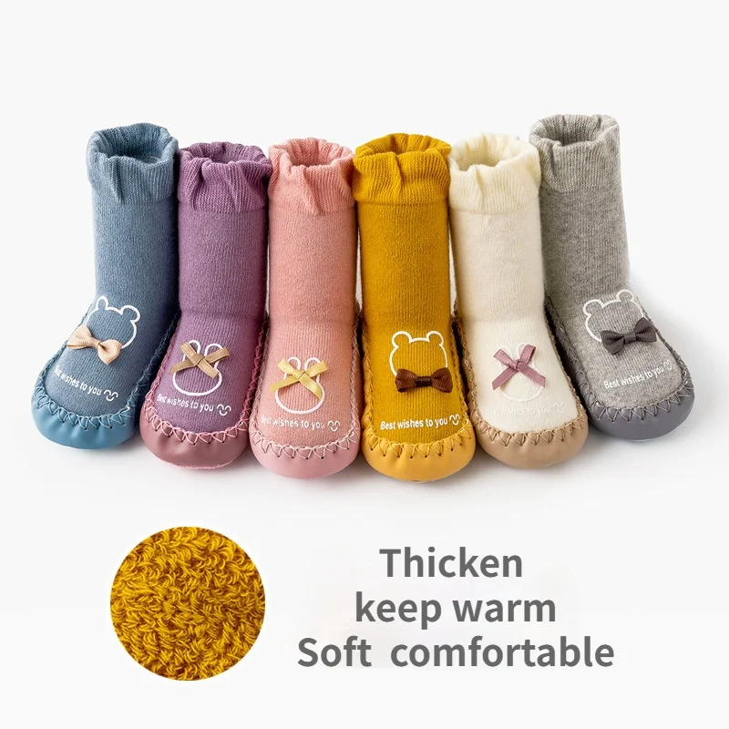 Infant Winter Thicken Baby Toddler Footwear Children Keep Warm Non-slip Floor Socks Bowknot Leather Socks Boys Girls Loose Socks
Infant Winter Thicken Baby Toddler Footwear Children Keep Warm Non-slip Floor Socks Bowknot Leather Socks Boys Girls Loose Socks