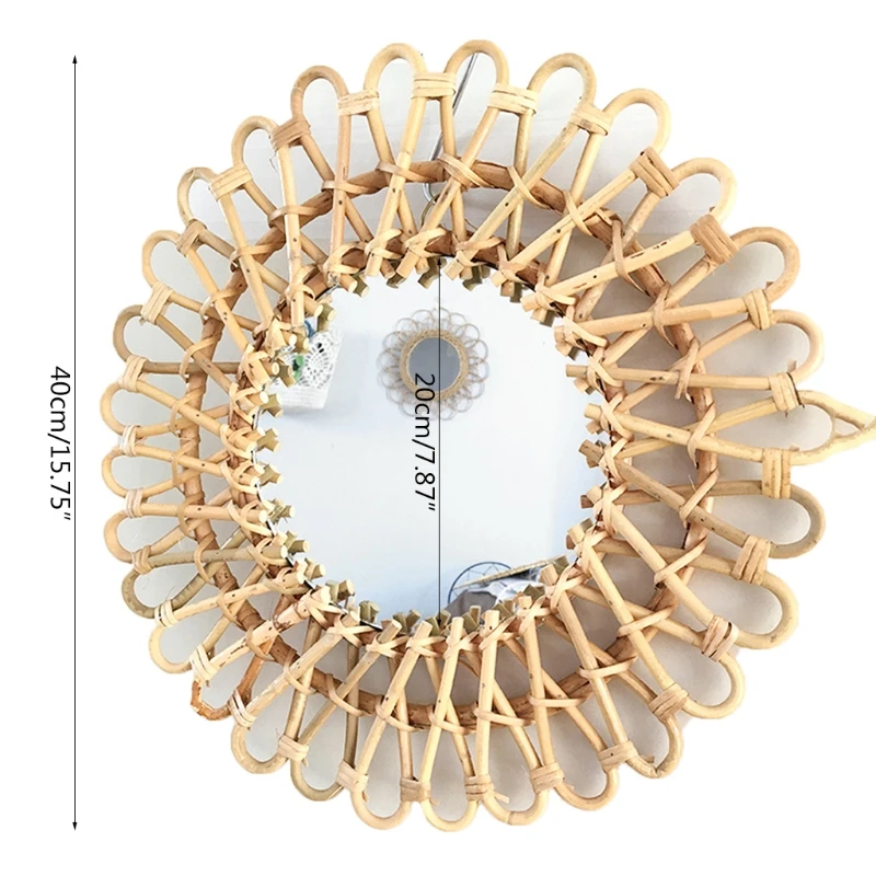 Rattan Innovative Art Decoration Round Makeup Mirror Dressing Bathroom Wall Hang 
Rattan Innovative Art Decoration Round Makeup Mirror Dressing Bathroom Wall Hang