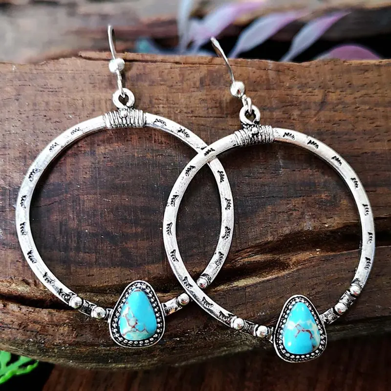Bohemia Vintage Long Drop Earring For Women Boho Jewelry Ethnic Natural Blue Turquoises Stone Earrings Pendientes
Bohemia Vintage Long Drop Earring For Women Boho Jewelry Ethnic Natural Blue Turquoises Stone Earrings Pendientes
