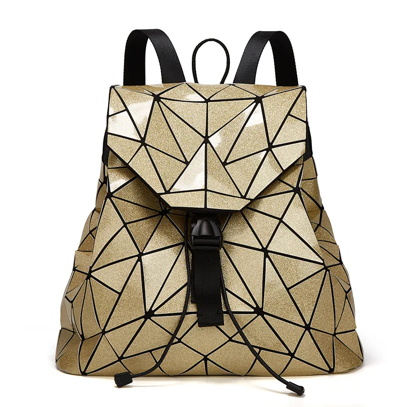 Акция женский рюкзак роскошный блестящий кожаный с геометрическим рисунком