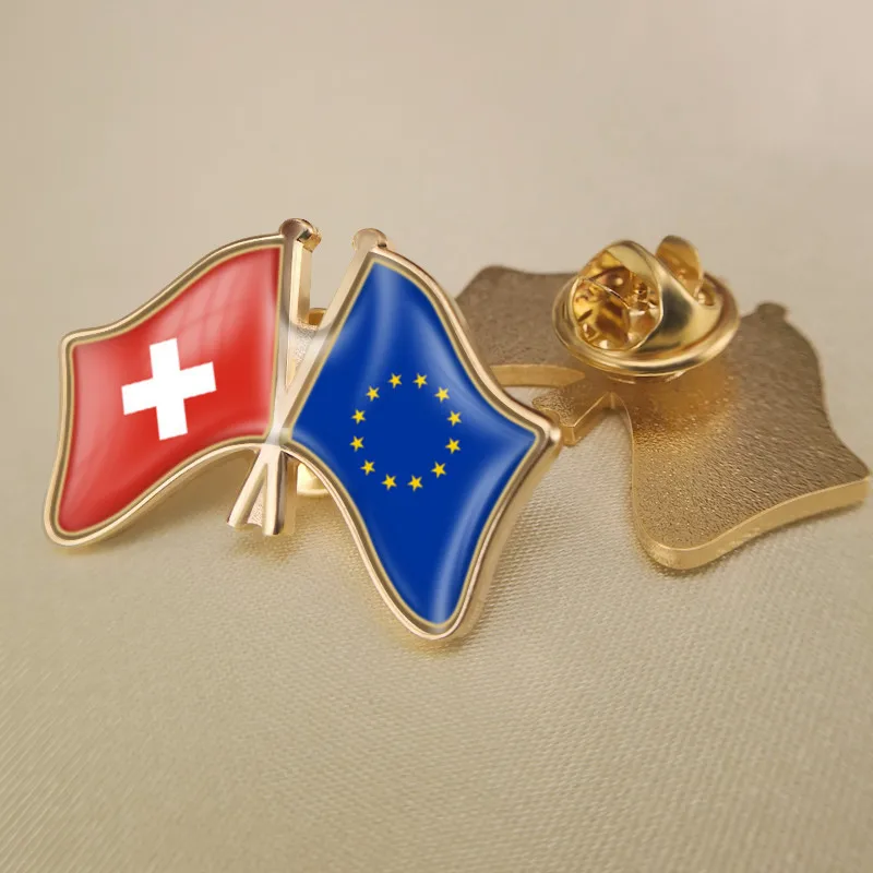 European Union and Switzerland Crossed Double Friendship Flags Brooch Badges Lapel Pins
European Union and Switzerland Crossed Double Friendship Flags Brooch Badges Lapel Pins