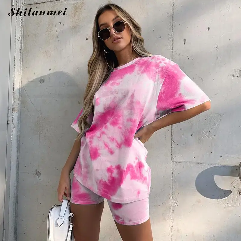 Базовая футболка и шорты с принтом Tie Dye, комплект из двух предметов, женская повседневная одежда, одежда для отдыха, велосипедные шорты для б...
Базовая футболка и шорты с принтом Tie Dye, комплект из двух предметов, женская повседневная одежда, одежда для отдыха, велосипедные шорты для б...