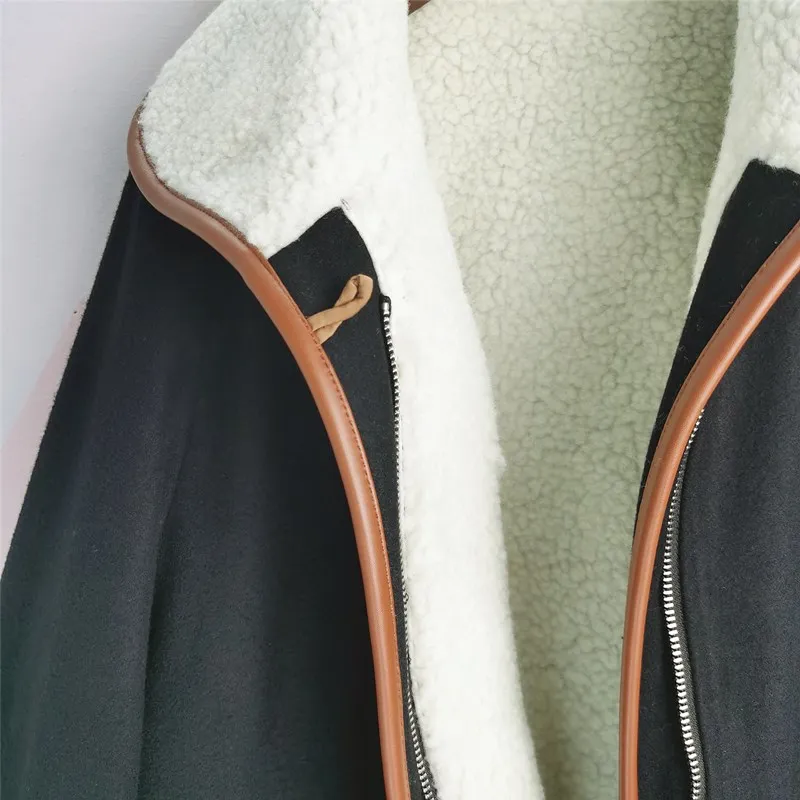 Women's Zipper Coat Autumn Winter Long Sleeve Pockets Turn-down Collar 2020 New Contract Color Jacket
Women's Zipper Coat Autumn Winter Long Sleeve Pockets Turn-down Collar 2020 New Contract Color Jacket