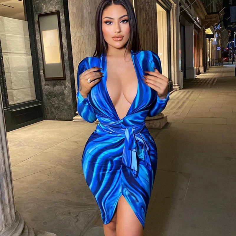 Women's Sashes Dresses Colorful A-line Red Blue Deep V Neck Long Sleeve Mini Dress Sexy Female Party Dresses Club Autumn
Women's Sashes Dresses Colorful A-line Red Blue Deep V Neck Long Sleeve Mini Dress Sexy Female Party Dresses Club Autumn