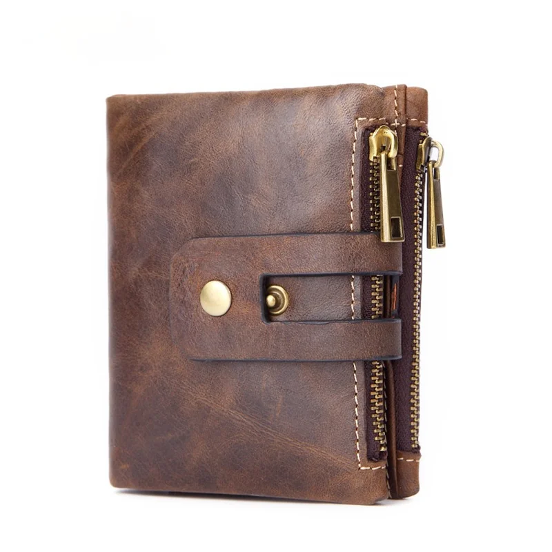 Leather Men's Wallet Short Retro Clutch Double Zipper Buckle Coin Bag Multifunctional Wallet
Leather Men's Wallet Short Retro Clutch Double Zipper Buckle Coin Bag Multifunctional Wallet