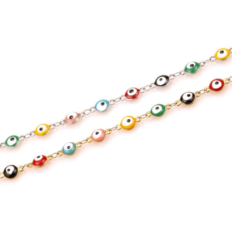 1 Meter 6mm/8mm Width Gold Tone Stainless Steel Evil Eye Chains Evil Eye Rosary Beads Chain Necklace DIY Jewelry Making Findings
1 Meter 6mm/8mm Width Gold Tone Stainless Steel Evil Eye Chains Evil Eye Rosary Beads Chain Necklace DIY Jewelry Making Findings