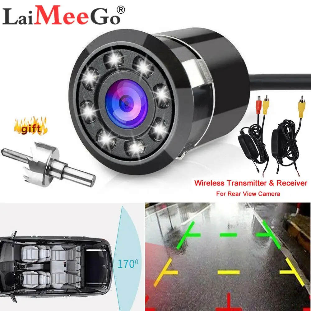 

2.4G High-definition Car Rear View Camera 8 LED Night Vision Reversing Auto Parking Monitor CCD Waterproof 170 Degree HD Video