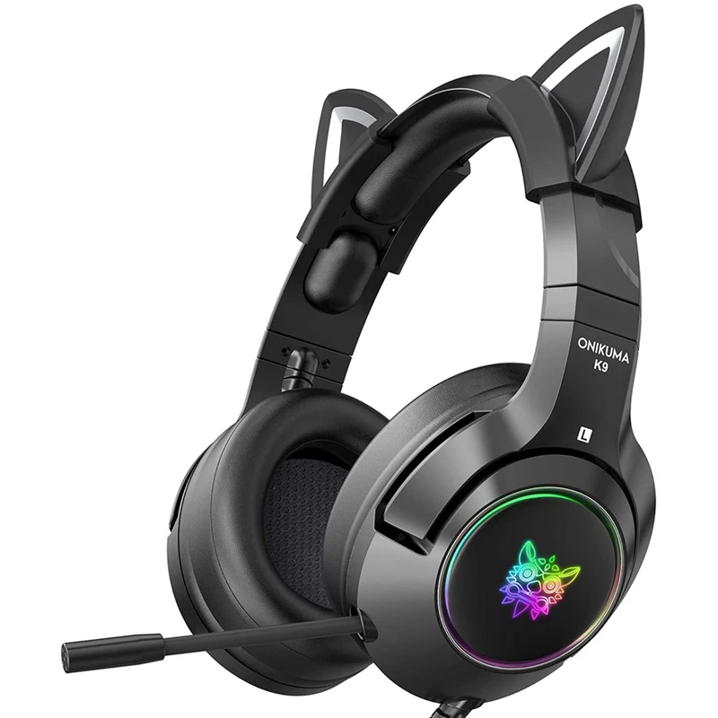 ONIKUMA K9 Gaming Headset with Removable Cat Ears and RGB Luminous,Mobile Phone Computer Noise Reduction Headset
ONIKUMA K9 Gaming Headset with Removable Cat Ears and RGB Luminous,Mobile Phone Computer Noise Reduction Headset