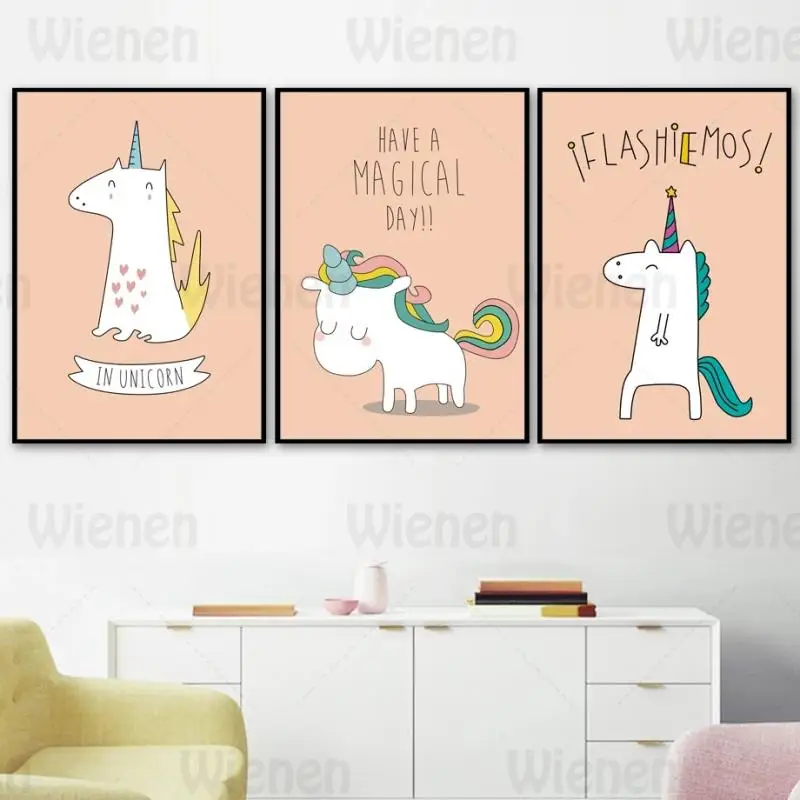 Cartoon Unicorn Quotes Wall Art Orange Canvas Painting Nordic Posters and Prints Magic Animal Nursery Kids Room Decor Home Decor
Cartoon Unicorn Quotes Wall Art Orange Canvas Painting Nordic Posters and Prints Magic Animal Nursery Kids Room Decor Home Decor