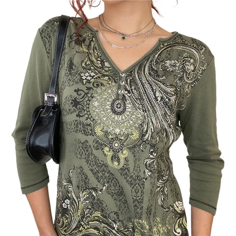 Винтажный топ с цветочным принтом для E-girl, Y2K, в эстетике гранж, Готическая Осенняя облегающая футболка с длинным рукавом, Женские повседнев...
Винтажный топ с цветочным принтом для E-girl, Y2K, в эстетике гранж, Готическая Осенняя облегающая футболка с длинным рукавом, Женские повседнев...