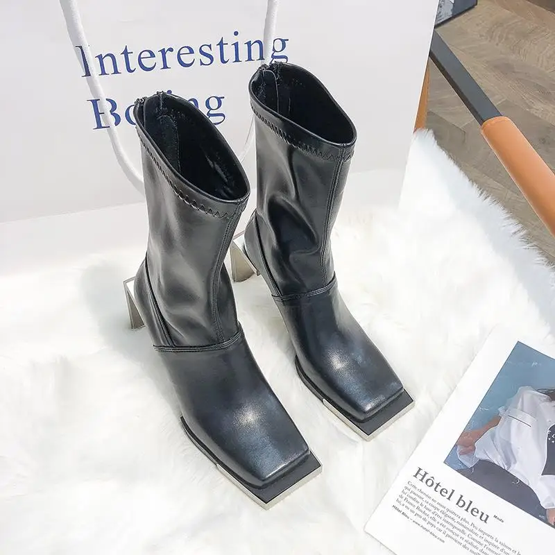ALLBITEFO Square Toe Metal Heel Design Ankle Boots Autumn Winter Shoes Microfiber Party Fashion Sexy Girls High Heel Women Boots
ALLBITEFO Square Toe Metal Heel Design Ankle Boots Autumn Winter Shoes Microfiber Party Fashion Sexy Girls High Heel Women Boots