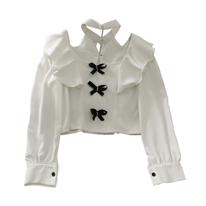 Women's French Minority Bow Square Collar Halter Long-Sleeved Top 2021 Short Spring and Summer Navel-Exposed Western Style Small
Women's French Minority Bow Square Collar Halter Long-Sleeved Top 2021 Short Spring and Summer Navel-Exposed Western Style Small