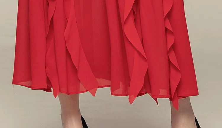 CBAFU ruffles bohemian chiffon dress women long sleeve o neck red party dress casual elastic waist party dress runway M427 
CBAFU ruffles bohemian chiffon dress women long sleeve o neck red party dress casual elastic waist party dress runway M427