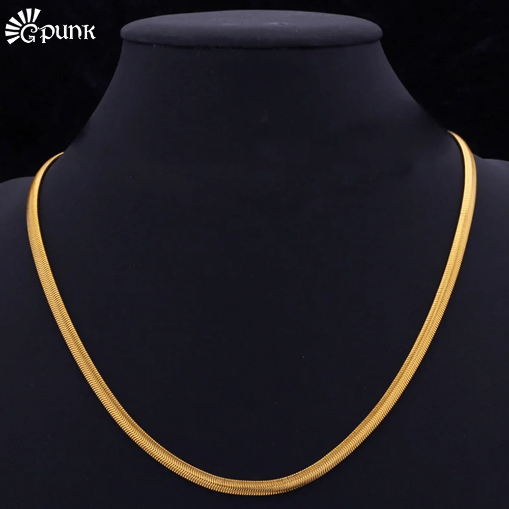 Snake Necklaces Men Chunky Necklace Wholesale yellow Gold color / Stainless Steel Never Fade Unisex Jewelry (N334)
Snake Necklaces Men Chunky Necklace Wholesale yellow Gold color / Stainless Steel Never Fade Unisex Jewelry (N334)
