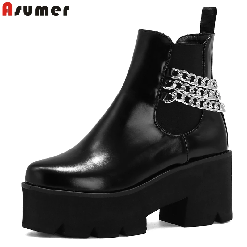 Asumer/размера плюс г. 34-43 Новые сапоги панк до лодыжек для женщин квадратный Высокий каблук Платформа ботинки челси осень-зима
Asumer/размера плюс г. 34-43 Новые сапоги панк до лодыжек для женщин квадратный Высокий каблук Платформа ботинки челси осень-зима