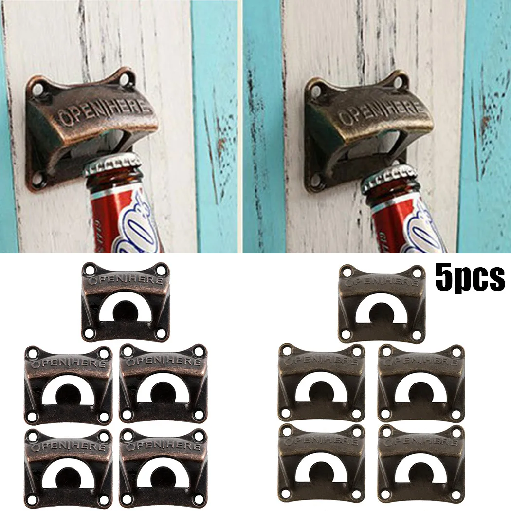 5Pcs Square Bottle Opener Wall Mounted Rustic Beer Opener Set Vintage Look Mounting Screws for Kitchen Cafe Bars Restaurant
5Pcs Square Bottle Opener Wall Mounted Rustic Beer Opener Set Vintage Look Mounting Screws for Kitchen Cafe Bars Restaurant