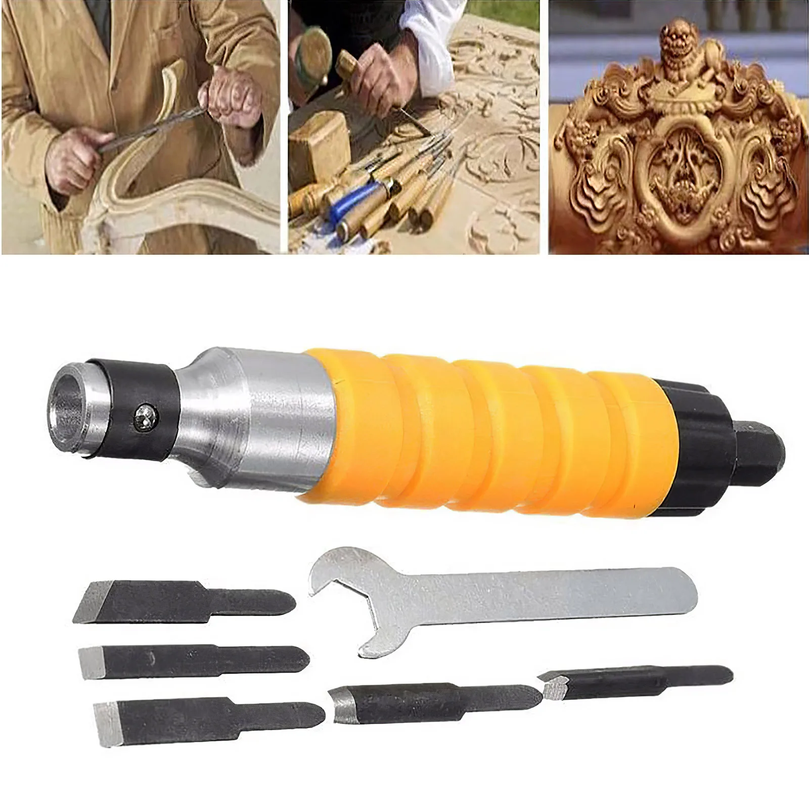 High Speed Flexible Shaft Alloy Electric Chisel Wood Carving Machine Woodworking Small Spanner with Tips Carpenter Hand Tools
High Speed Flexible Shaft Alloy Electric Chisel Wood Carving Machine Woodworking Small Spanner with Tips Carpenter Hand Tools