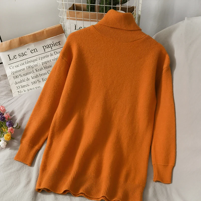 Spring 2021 New Women Turtleneck Sweater Pullovers Korean Loose Solid Knitwear Women Sweater Coat Elegant Lady Knit Jumpers
Spring 2021 New Women Turtleneck Sweater Pullovers Korean Loose Solid Knitwear Women Sweater Coat Elegant Lady Knit Jumpers