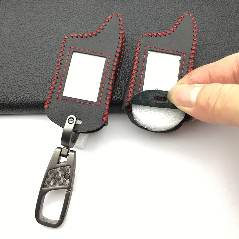 Fashion Style Body Leather Case Keychain Covers for Russian Version 2-Way Scher Khan Magicar A/B Lcd Two Way Car Alarm Remote 
Fashion Style Body Leather Case Keychain Covers for Russian Version 2-Way Scher Khan Magicar A/B Lcd Two Way Car Alarm Remote