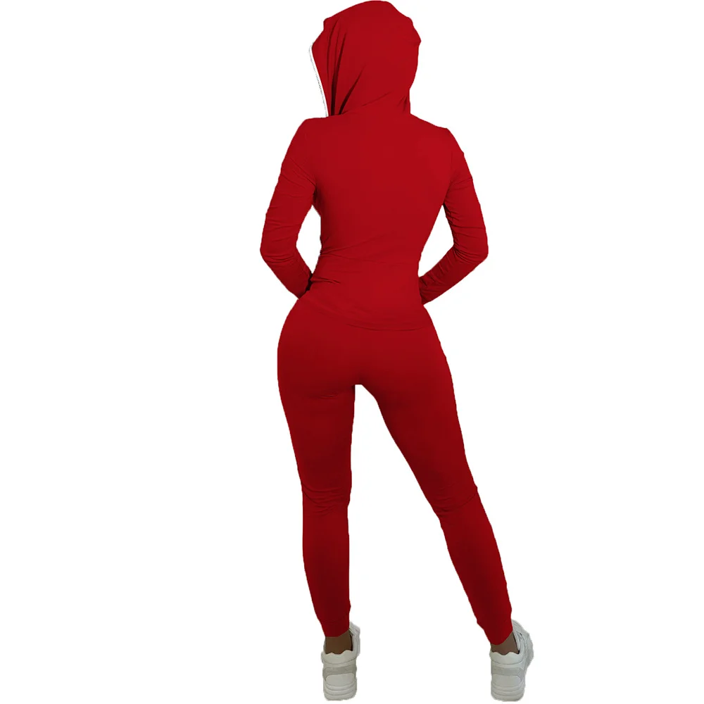 Solid Fashion Zipper 2 Piece Matching Sets Women Autumn Full Sleeve Hooded Jackets Jogger Pant Active Wear Workout Club Outfits
Solid Fashion Zipper 2 Piece Matching Sets Women Autumn Full Sleeve Hooded Jackets Jogger Pant Active Wear Workout Club Outfits