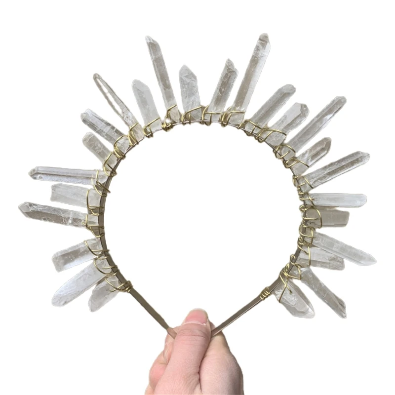 45BC Quartz Crystal Crown Handmade Head Hoop Luxury Head Accessory Gothic Baroque Vintage Headwear for Parties Festivals
45BC Quartz Crystal Crown Handmade Head Hoop Luxury Head Accessory Gothic Baroque Vintage Headwear for Parties Festivals