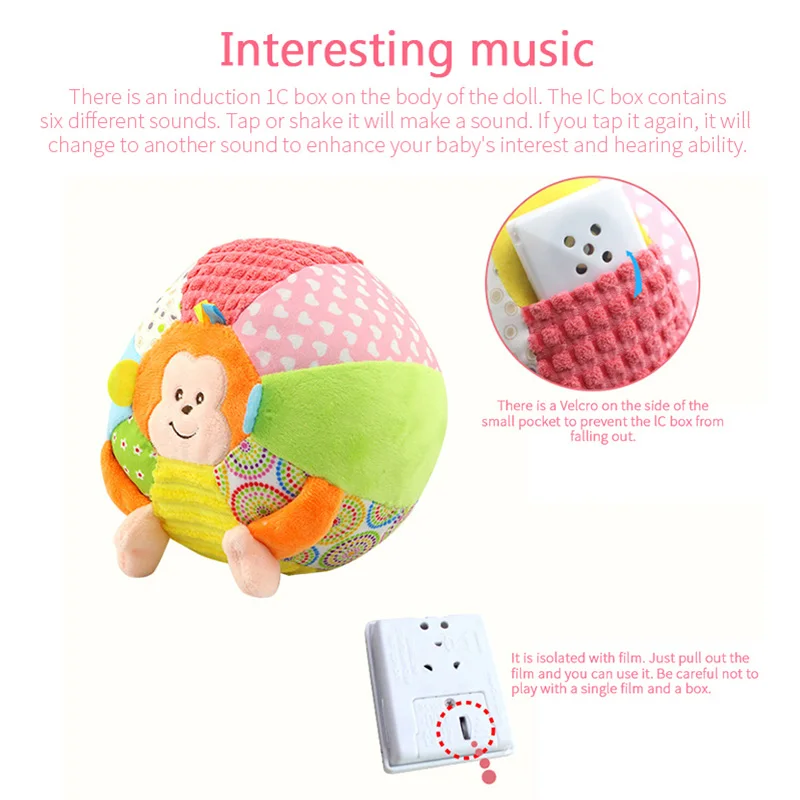 TOLOLO Baby Rattles Children Animal Ball Soft Plush Mobile doll Sound toy Infant Body Building Ball Intelligence Grasping 0-3
TOLOLO Baby Rattles Children Animal Ball Soft Plush Mobile doll Sound toy Infant Body Building Ball Intelligence Grasping 0-3