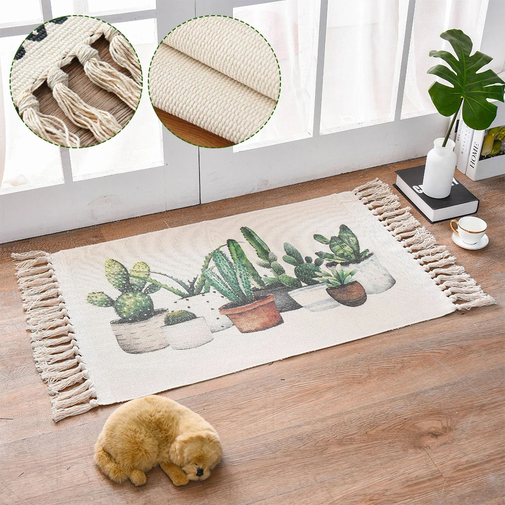 60x90cm Cotton Area Rug Boho Vintage Printed Rugs With Tassels Hand Woven Floor Mat For Living Room Bedroom Kitchen
60x90cm Cotton Area Rug Boho Vintage Printed Rugs With Tassels Hand Woven Floor Mat For Living Room Bedroom Kitchen