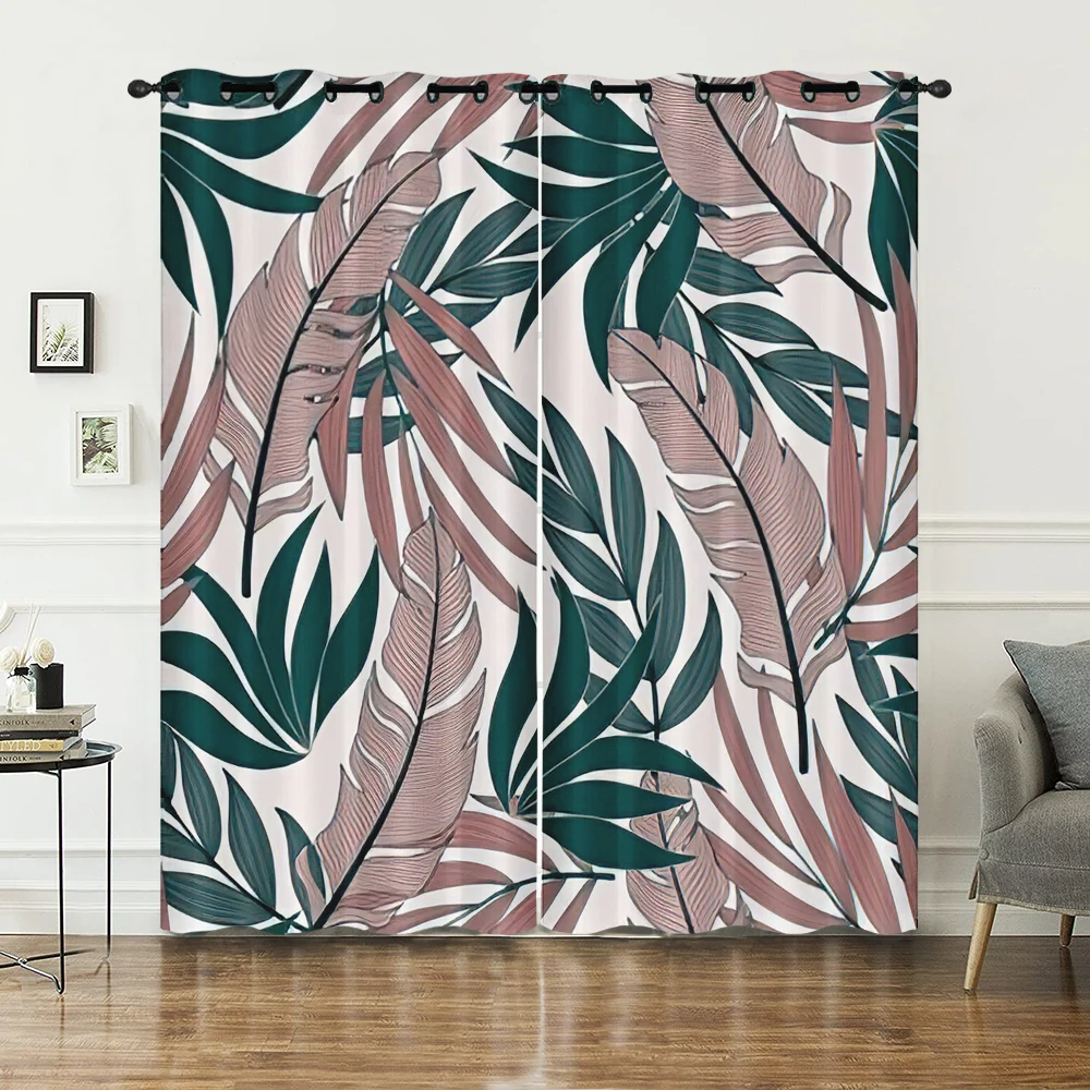 Maple Leaf Design Durable Curtain Palm Leaves Tropical Style Curtain High Density Block Light Living Room Personalized 
Maple Leaf Design Durable Curtain Palm Leaves Tropical Style Curtain High Density Block Light Living Room Personalized
