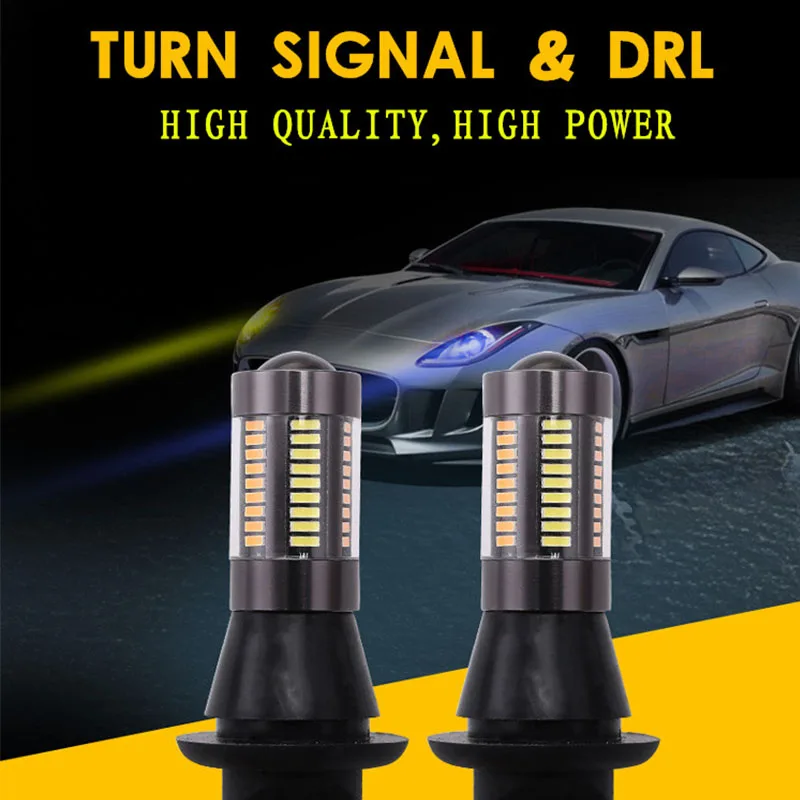 2PCS Car LED DRL Daytime Running Light with Turn Signal Light Bulbs Lamp Canbus 1156 BA15S P21W BAU15S PY21W T20 7440 for Cars
2PCS Car LED DRL Daytime Running Light with Turn Signal Light Bulbs Lamp Canbus 1156 BA15S P21W BAU15S PY21W T20 7440 for Cars