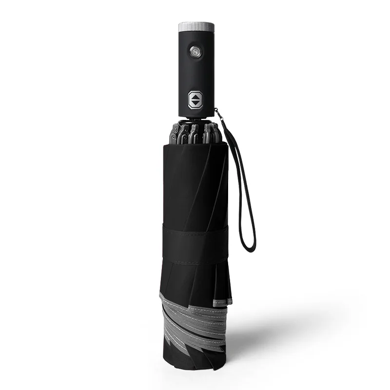 10-bone automatic reverse folding umbrella LED reflective strip automatic umbrella flashlight tri-fold windproof car business mu
10-bone automatic reverse folding umbrella LED reflective strip automatic umbrella flashlight tri-fold windproof car business mu