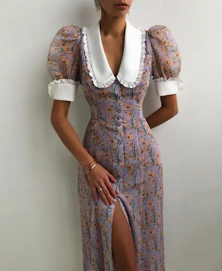France Vintage Floral Long Dress For Women 2021 Autumn Puff Sleeve Casual Elegant Party Midi Dresses Women Robe Vestidos p797
France Vintage Floral Long Dress For Women 2021 Autumn Puff Sleeve Casual Elegant Party Midi Dresses Women Robe Vestidos p797