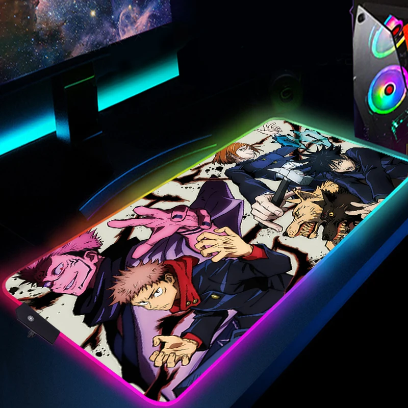 Jujutsu Kaisen RGB Mouse Pad Anime Gaming Mousepad Gamer Large LED Black Rubber Mouse Mat PC Keyboard Pad Computer Laptop Pad
Jujutsu Kaisen RGB Mouse Pad Anime Gaming Mousepad Gamer Large LED Black Rubber Mouse Mat PC Keyboard Pad Computer Laptop Pad