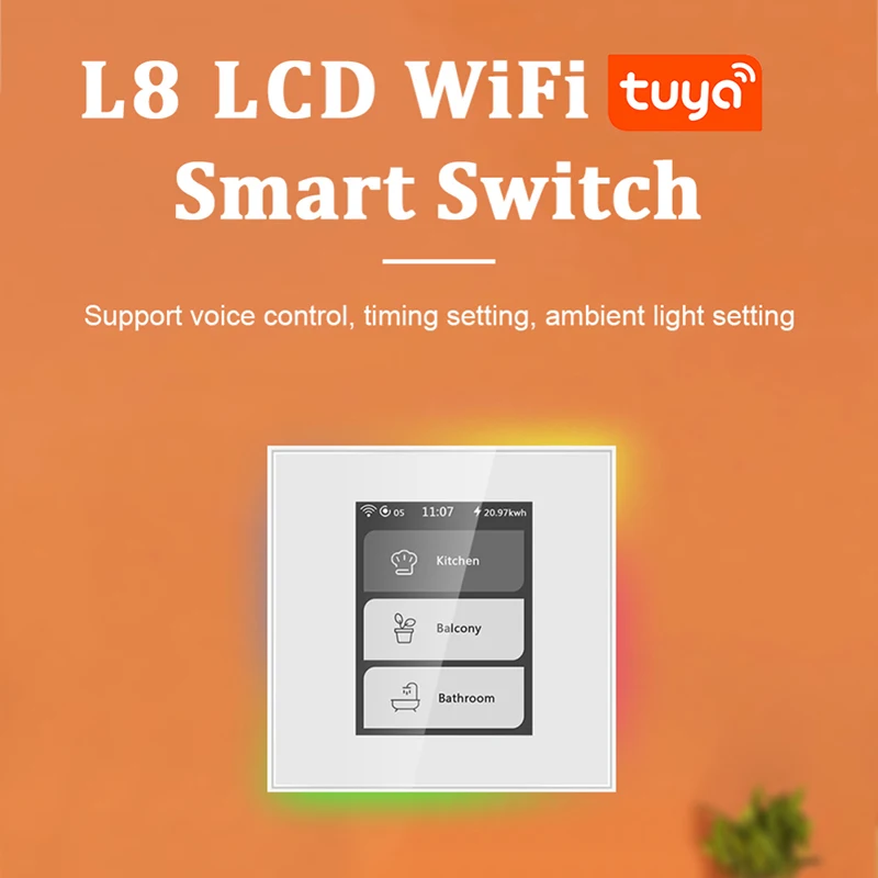 Умный настенный выключатель света Tuya/Smartlife с ЖК-дисплеем и поддержкой Wi-Fi
Умный настенный выключатель света Tuya/Smartlife с ЖК-дисплеем и поддержкой Wi-Fi