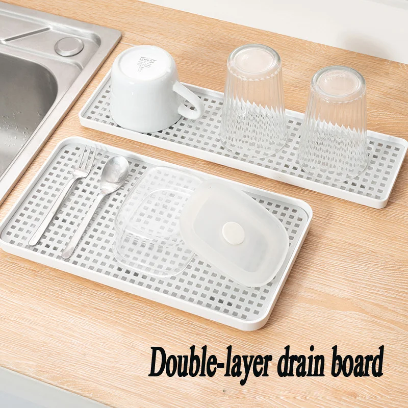 Creative Double-layer Storage Storage Household Living Room Plastic Drain Board Tea Tray Water Cup Drain Tray Baily Necessities
Creative Double-layer Storage Storage Household Living Room Plastic Drain Board Tea Tray Water Cup Drain Tray Baily Necessities