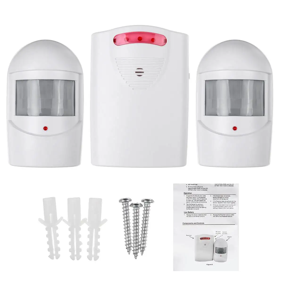 4 Sounds Adjustable Wireless Sensor Alarm Bell PIR Welcome Alarm Doorbell Mall Home Entry Motion Sensor Bell 2 Sensor+1 Receiver
4 Sounds Adjustable Wireless Sensor Alarm Bell PIR Welcome Alarm Doorbell Mall Home Entry Motion Sensor Bell 2 Sensor+1 Receiver