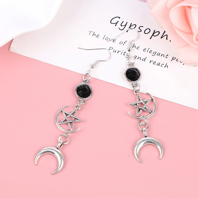 Black Birthstone Earrings And Pentagram Witch Moon Earrings Gothic Celestial Jewelry-Sun Jewelry
Black Birthstone Earrings And Pentagram Witch Moon Earrings Gothic Celestial Jewelry-Sun Jewelry