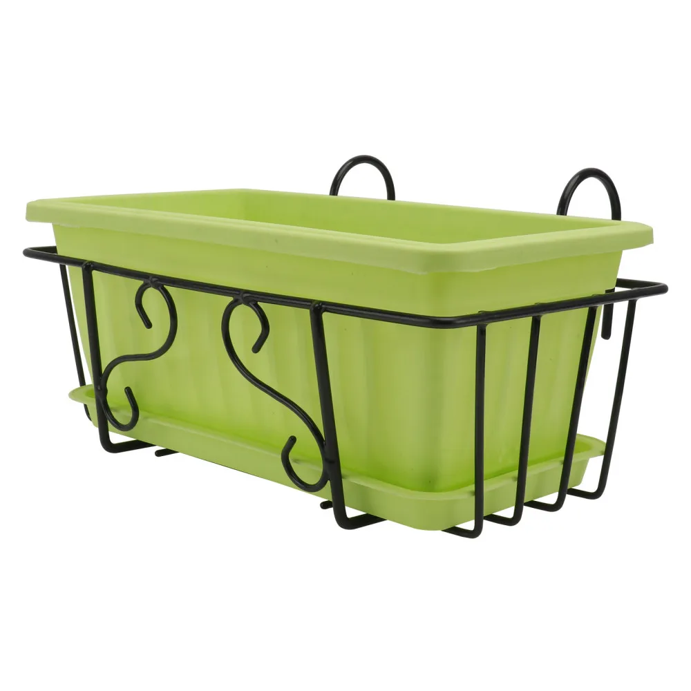 1 Set Vegetable Planting Pot Flowerpot Rectangular Hanging Railing Flower Stand 
1 Set Vegetable Planting Pot Flowerpot Rectangular Hanging Railing Flower Stand