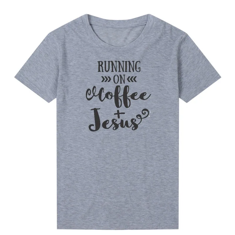 Summer Christian Tops Running on Coffee Jesus Funny Print Women T-shirt Streetwear Cotton Tshirt Plus Size
Summer Christian Tops Running on Coffee Jesus Funny Print Women T-shirt Streetwear Cotton Tshirt Plus Size