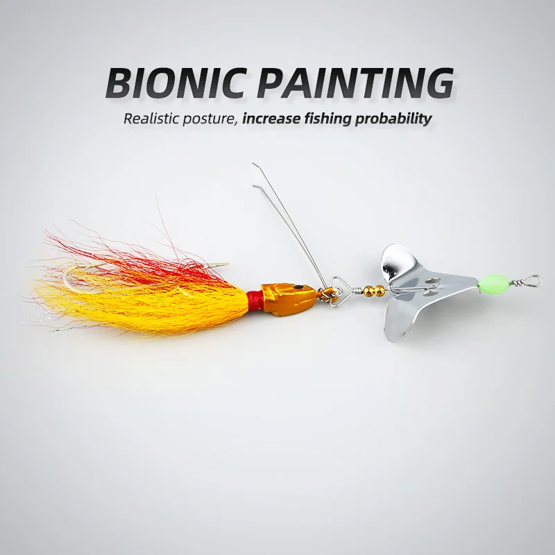 Ardea spinner metal lures for fishing 1pcs 16cm/20g sequins jig skirt beard buzzbait perch bass tackle with two hooks | Спорт и