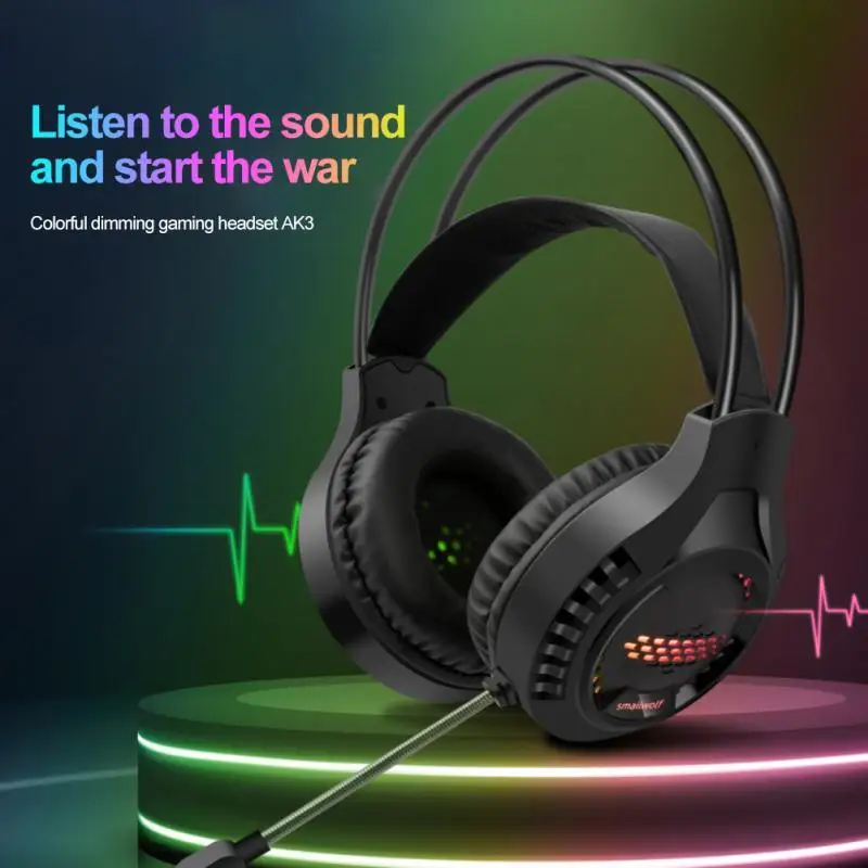 Wired Headset Head-mounted Ak3 Luminous Desktop Computer Stereo Gaming Headphones With Noise Reduction 360° Sensitive Microphone
Wired Headset Head-mounted Ak3 Luminous Desktop Computer Stereo Gaming Headphones With Noise Reduction 360° Sensitive Microphone